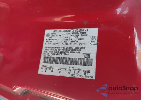 2002 Ford Ranger Edge/Xl/Xlt из США, поврежденный, VIN 1FTYR10U82PA90168